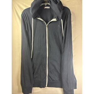 H2H Mens Long Sleeve Drawstring Hoodie Zip Up  Pockets Naxy Size 2XL Jacket Soft